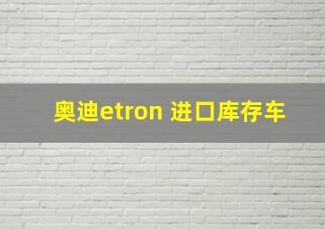 奥迪etron 进口库存车